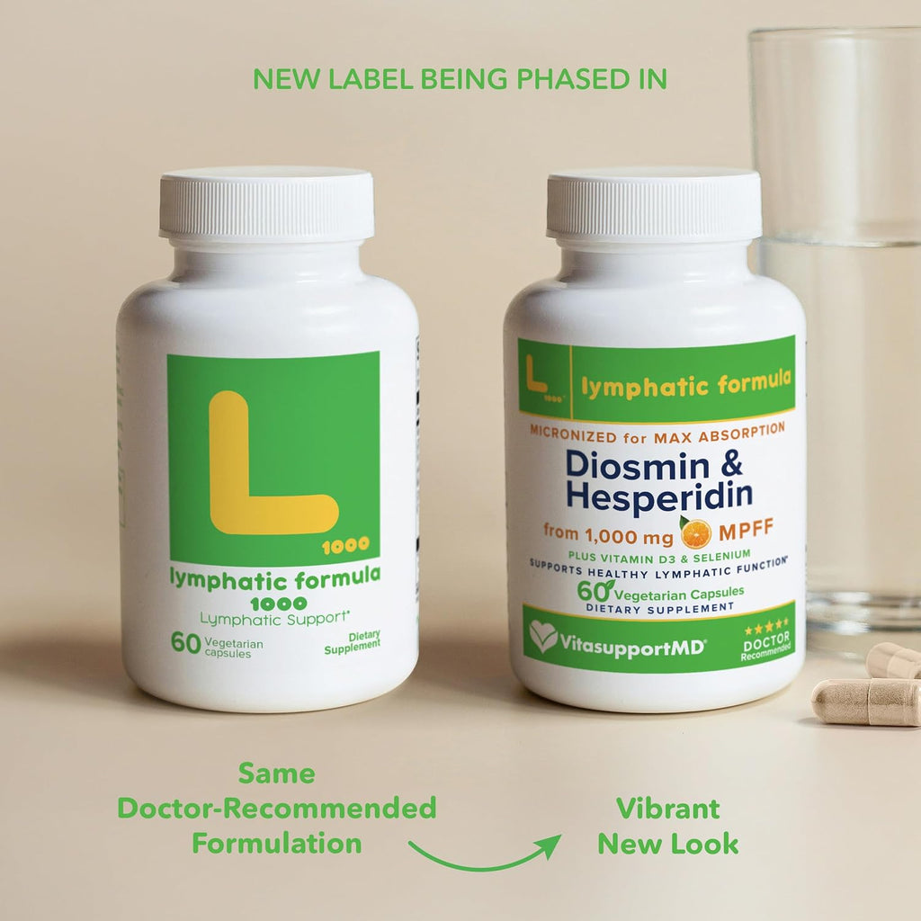 Fórmula Linfática VITASUPPORTMD - Diosmin Hesperidina 1000mg con Selenio y Vitamina D3, 60 Cápsulas