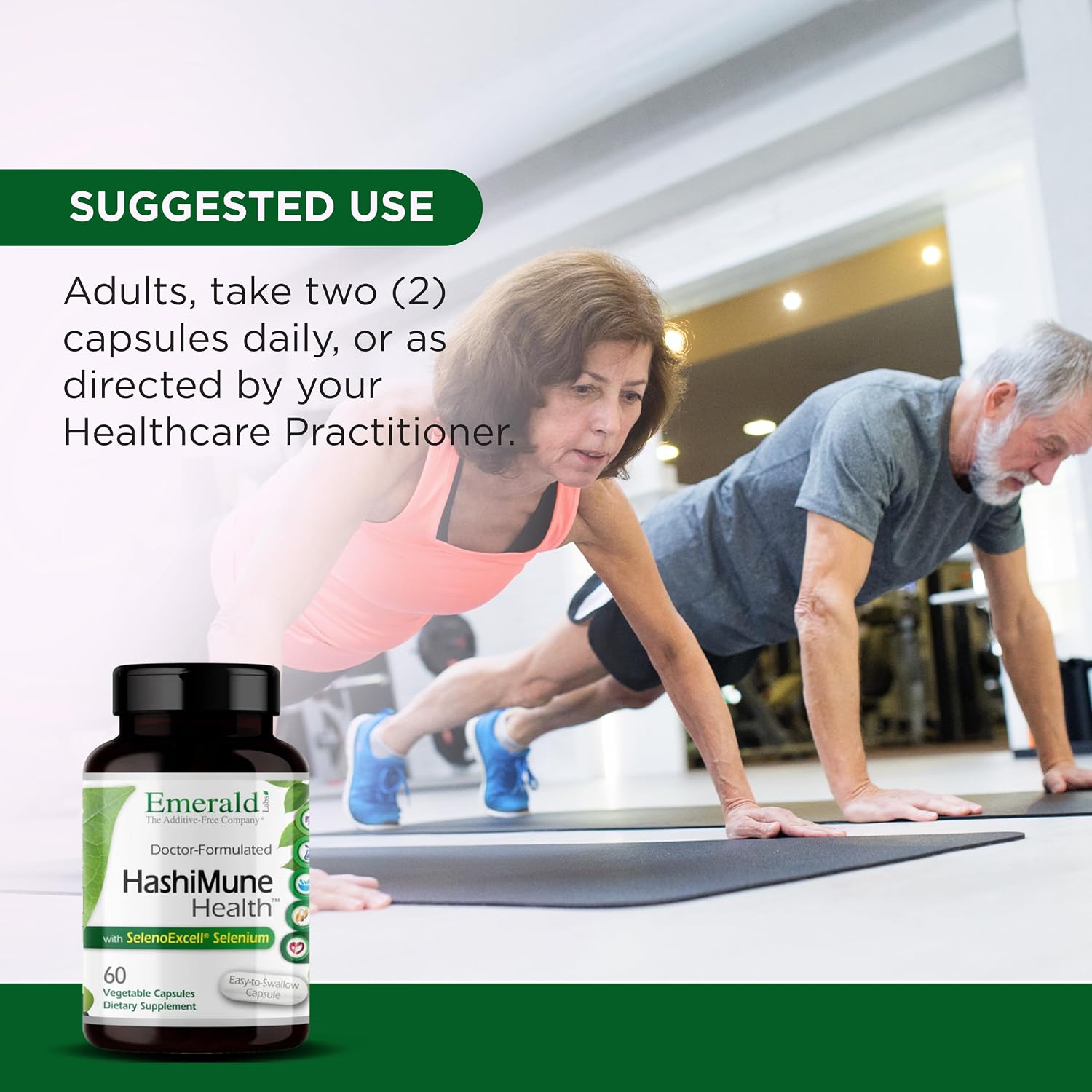 Emerald Labs HashiMune Health - Complemento Vegano para Tiroides e Inmunidad con Selenio e Inositol - 60 Cápsulas Vegetales