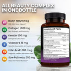 NEW AGE Biotina con Colágeno, Queratina y Ácido Hialurónico - 270 Cápsulas