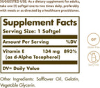 Solgar Vitamina E 200 UI Alfa - 100 Cápsulas Blandas Naturales