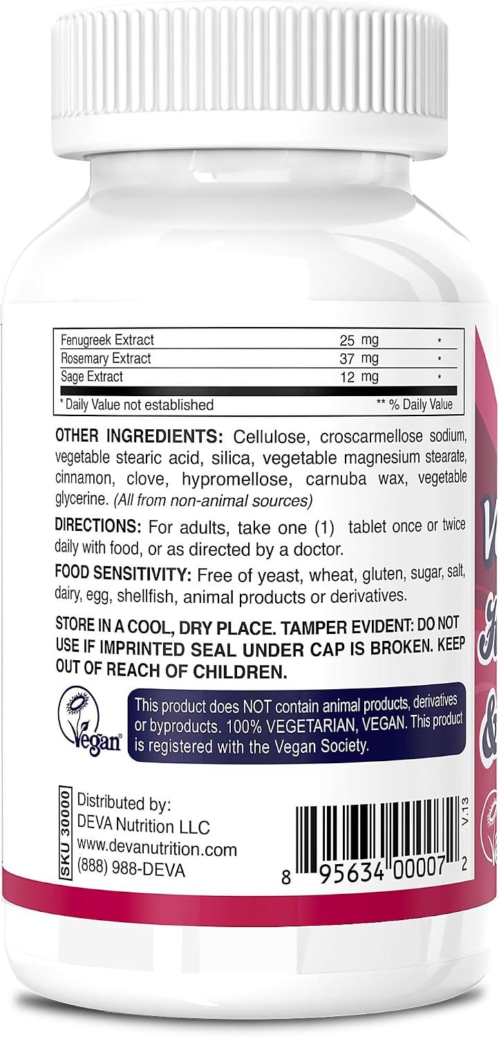 Deva Vegan Vitamins Hair, Skin & Nails Supplement with Biotin - 90 Tablets