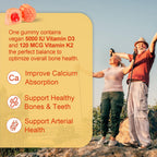 NEVISS Gummies Vitamina D3 5000IU + K2 MK-7 120mcg - Sin Azúcar, Vegano, con Complejo B y Zinc