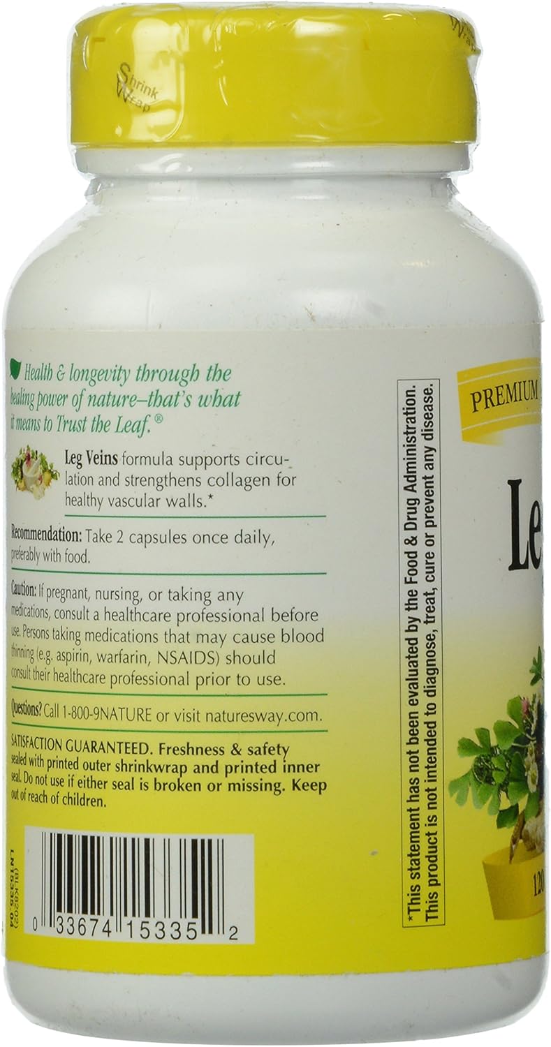 Nature's Way Leg Veins con Tru-OPCs, 120 cápsulas vegetales