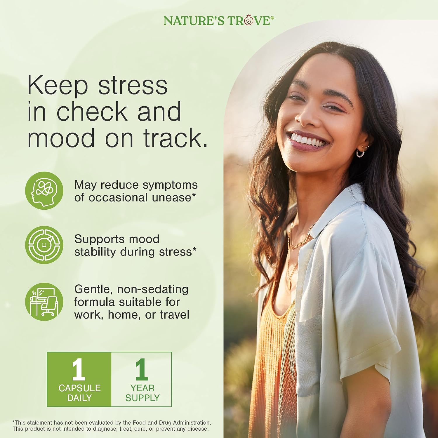 Nature's Trove L-Teanina 200mg – 365 Cápsulas Vegetarianas (Súper Tamaño)
