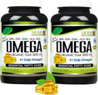 Natural Omega 3-6-9 Blend con DPA, EPA, DHA, ALA y GLA - Aceite de Linaza Orgánico y Aceite de Pescado Salvaje - Más de 2800 mg - Sin Gluten - 60 Cápsulas (Paquete de 2)