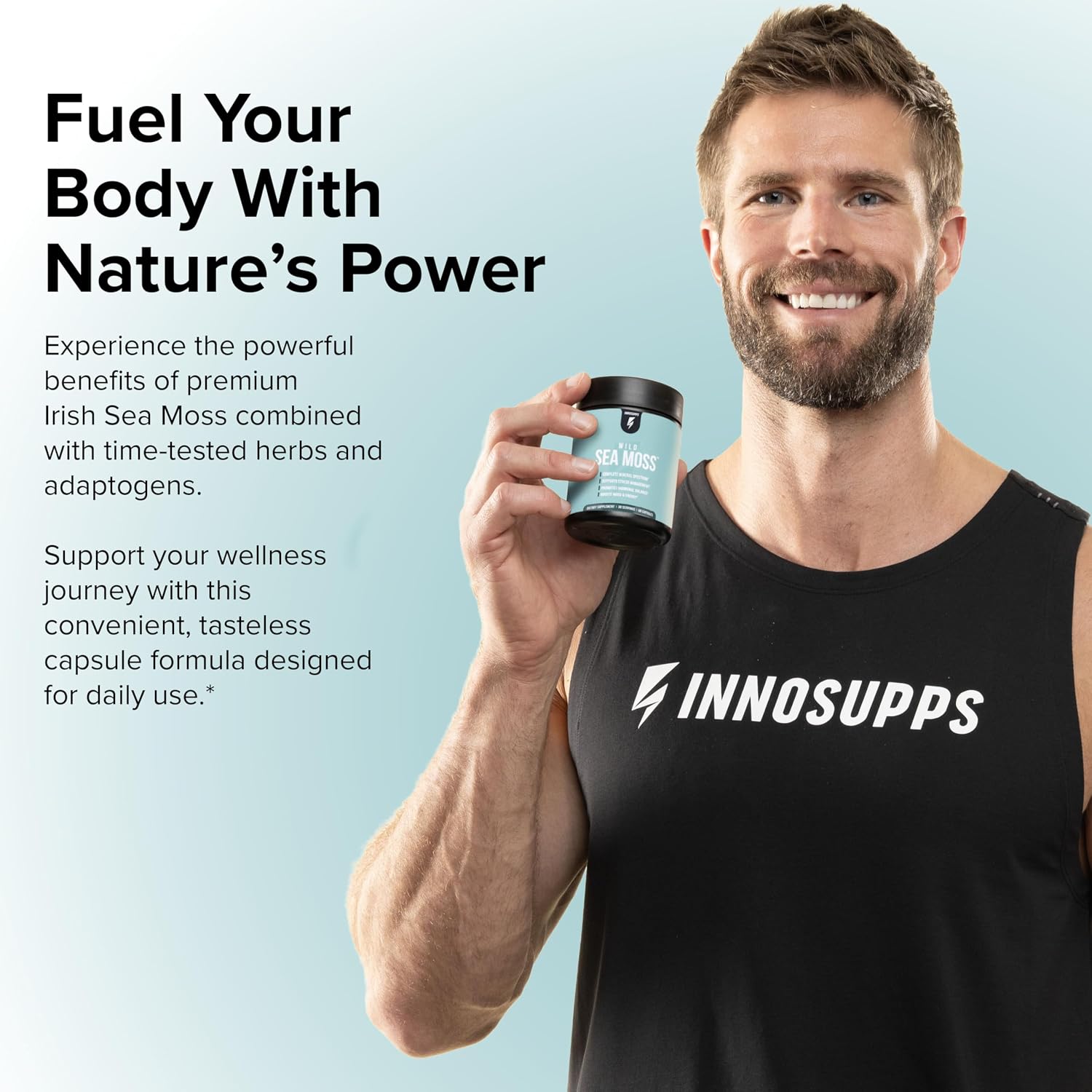 InnoSupps Wild Sea Moss Cápsulas - Complemento de Musgo Marino para Vitalidad y Salud Digestiva (30 Porciones)