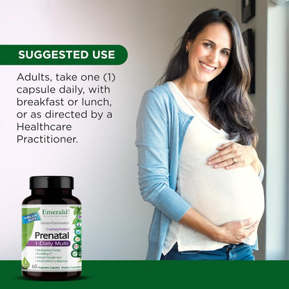 EMERALD LABS Prenatal 1-Daily Multi - Multivitamínico prenatal con folato metilado, hierro y mezcla de alimentos integrales – Image 5