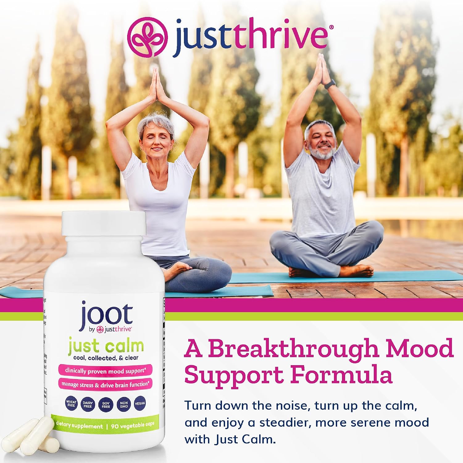 Just Thrive - Just Calm - Control de Cortisol - Calma, Memoria y Ánimo - 90 Cápsulas