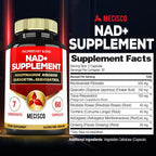 Mecisco NAD+ Suplemento con Nicotinamida Ribósido, Quercetina, Resveratrol, Cúrcuma, Rhodiola Rosea y Astrágalo - 60 Cápsulas
