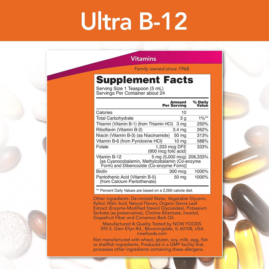 Now Foods Ultra B-12 Líquido, 4 oz (Paquete de 2)