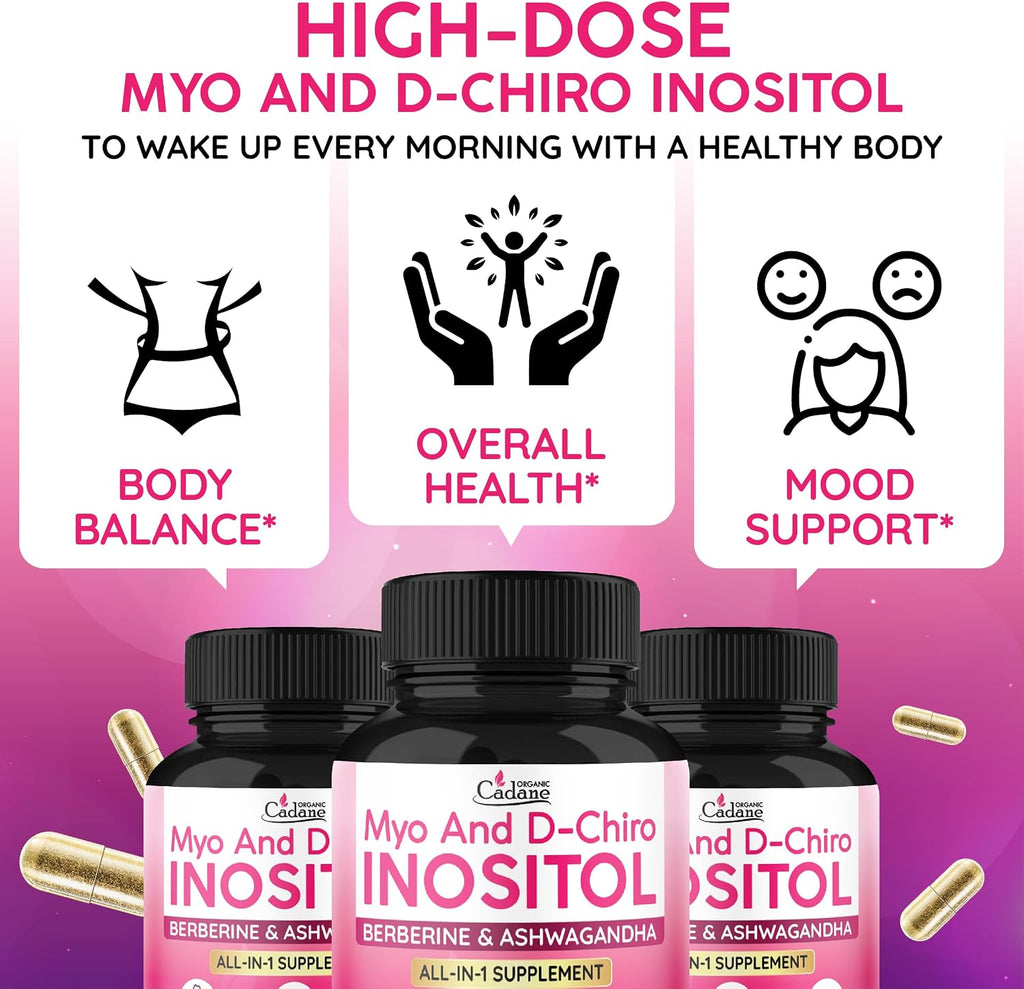Cápsulas de Myo y D-Chiro Inositol Organic Cadane - 90 Cápsulas Veganas