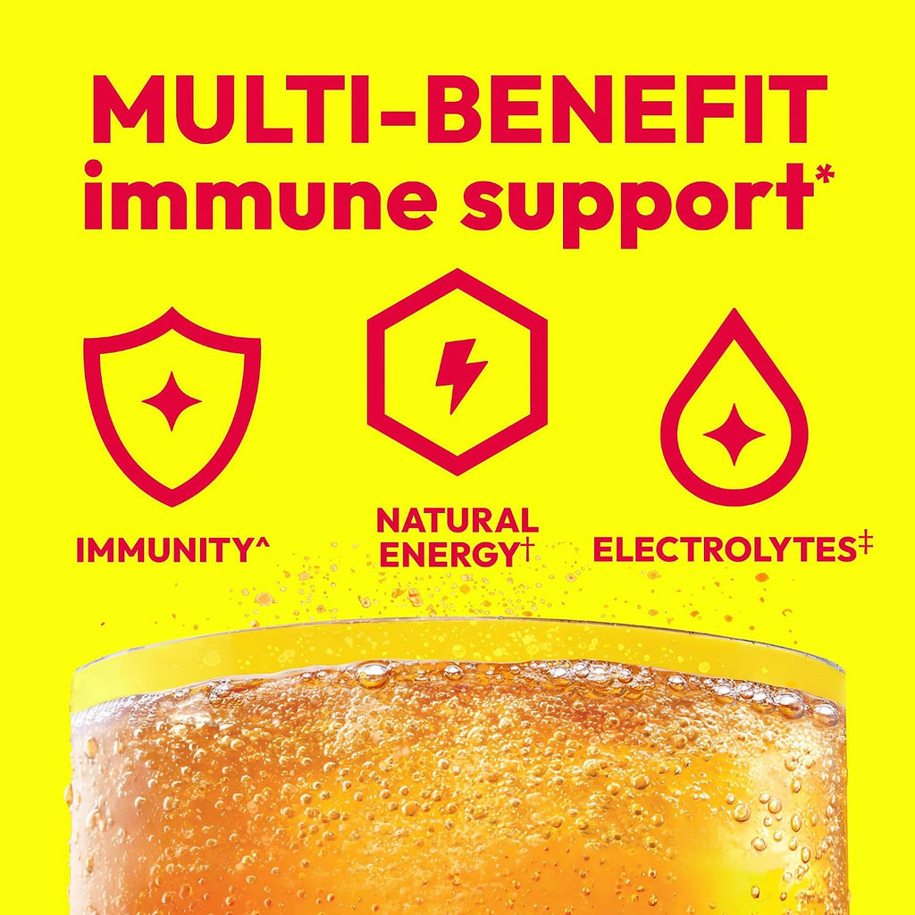 Emergen-C 1000 mg Vitamina C en Polvo con Zinc y Vitaminas B - 2 Sobres Sabor Naranja