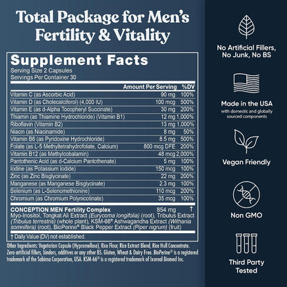 Eu Natural Conception for Him - Suplemento de Fertilidad Masculina, 60 Cápsulas Vegetales – Image 7