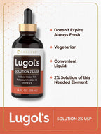 Carlyle Lugols Iodine 2% | Solución de Yodo y Yoduro Potásico | 118 ml (4 fl oz)