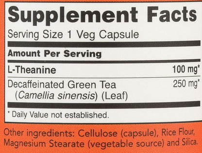 NOW Foods L-Teanina 100 mg, 2 x 90 Cápsulas – Image 3