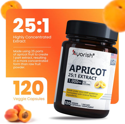 Ayorish Extracto de Albaricoque 25:1, 500 mg – Vitalidad general: Su perfil de vitaminas y minerales contribuye al – Image 3