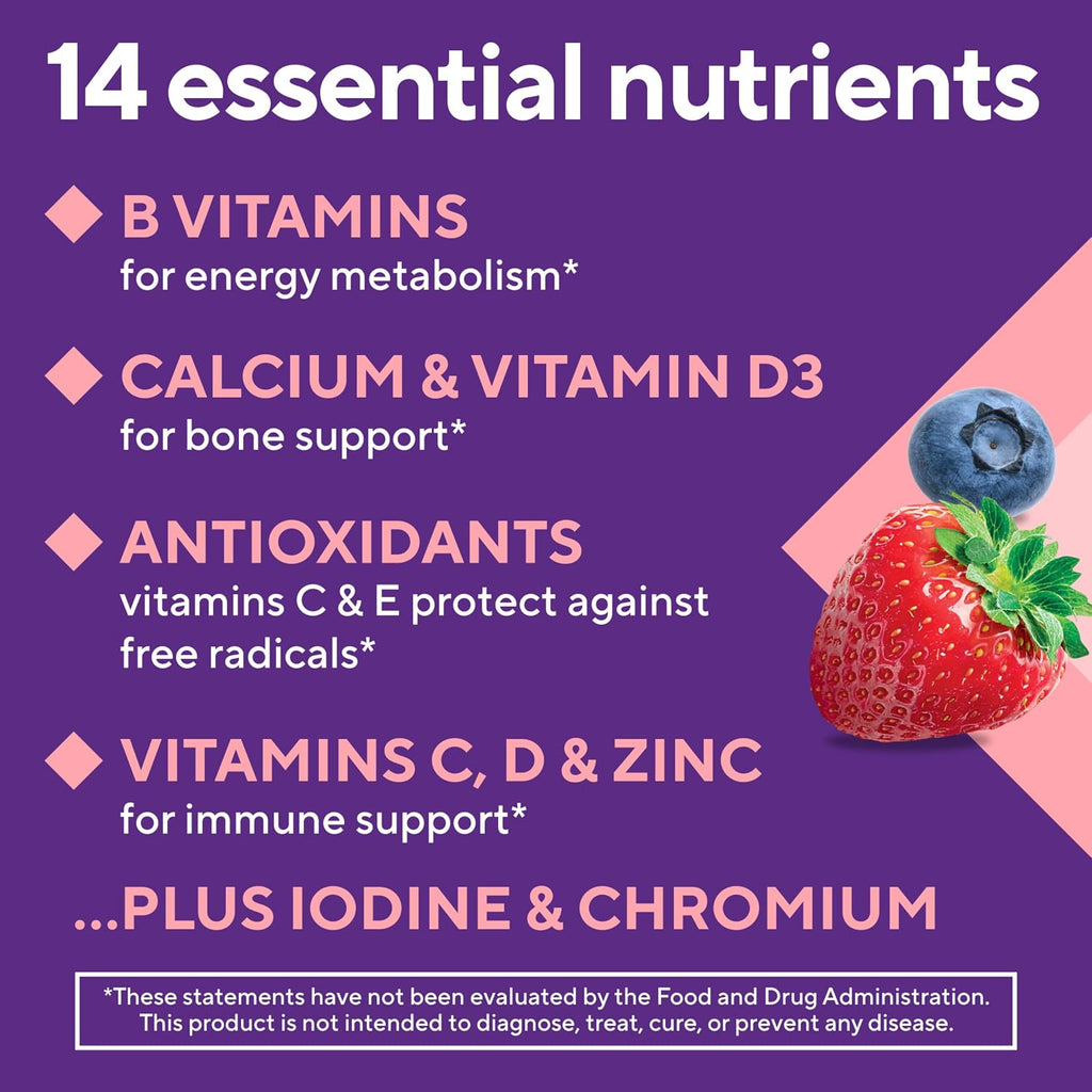 Vitafusion Women's Multivitamin Gummy - 150 Adult Gummies with Vitamins A, B, C, D, E - Berry Flavor - Gluten-Free and Dairy-Free