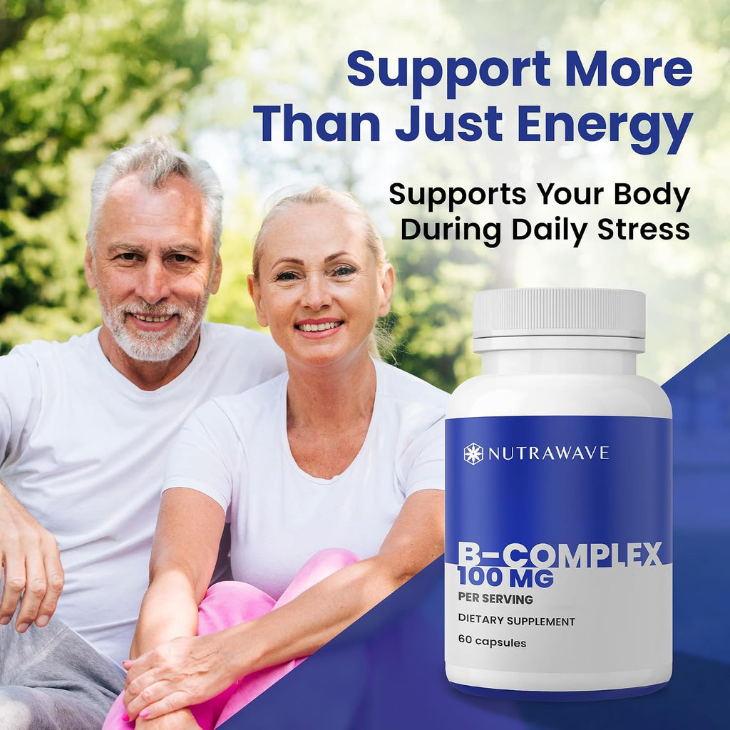 Nutra Wave Super B Complex, Complejo B de Alta Potencia con Colina y Mio-Inositol, 60 Cápsulas
