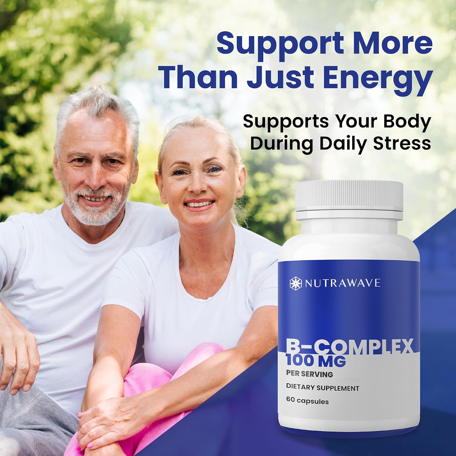 Nutra Wave Super B Complex, Complejo B de Alta Potencia con Colina y Mio-Inositol, 60 Cápsulas