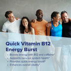 Superior Source NO Shot Quick Energy Burst B-12 1.000 mcg - Suplemento Premium para el Sistema Nervioso - Sin OGM y Sin Gluten - 100 tabletas MicroLingual de disolución instantánea
