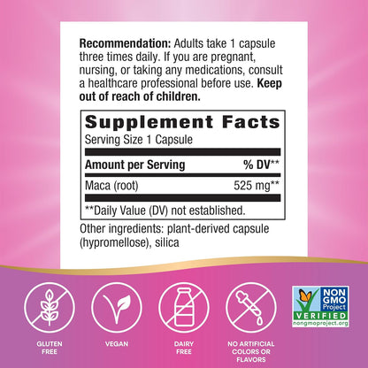 Nature's Way Maca Root - Apoyo Tradicional – 525 mg de raíz de maca por dosis (1 cápsula). – Image 5
