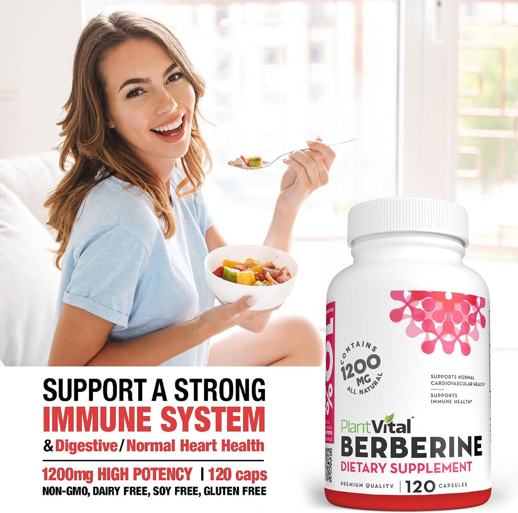Plantvital Berberina 1200mg (por 2 Cápsulas) - 120 Cápsulas Veganas
