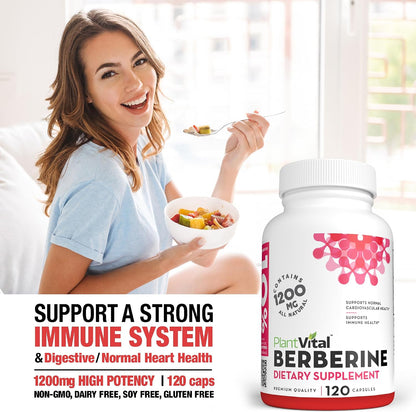 Plantvital Berberina 1200mg (por 2 Cápsulas) - 120 Cápsulas Veganas – Image 5
