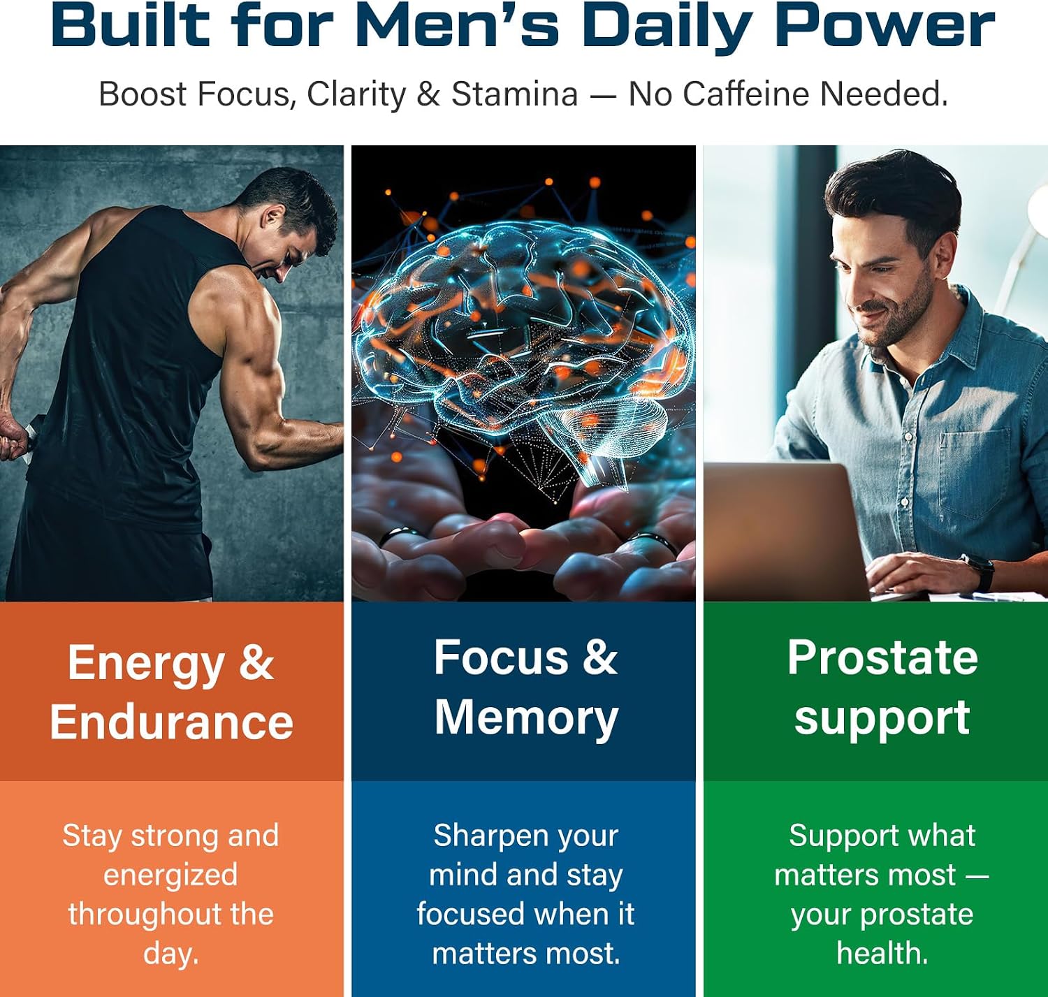 Multivitamínico para Hombres 50+ con B12 Metilada y Folato, 180 Cápsulas