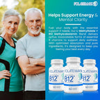 L-Methylfolate 7.5mg con B12 Metil - 60 Cápsulas - 5-MTHF con B12 Metilcobalamina para el Estado de Ánimo, Metilación y Cognición - Formas Bioactivas de Vitamina B9 y B12 - Suministro para 2 Meses