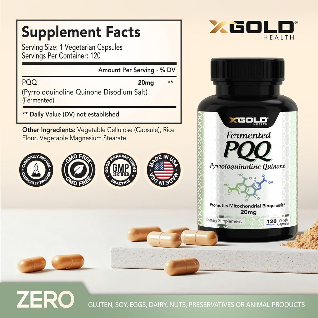 Fermented PQQ 20mg – Pirroloquinolina Quinona, 120 Cápsulas