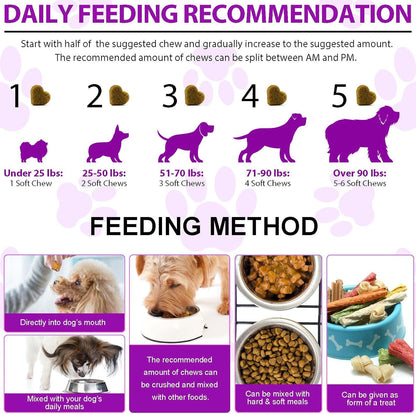 15-in-1 Multivitamínico para Perros con Glucosamina y Probióticos - Masticables Naturales Sabor Pato, 150 Piezas