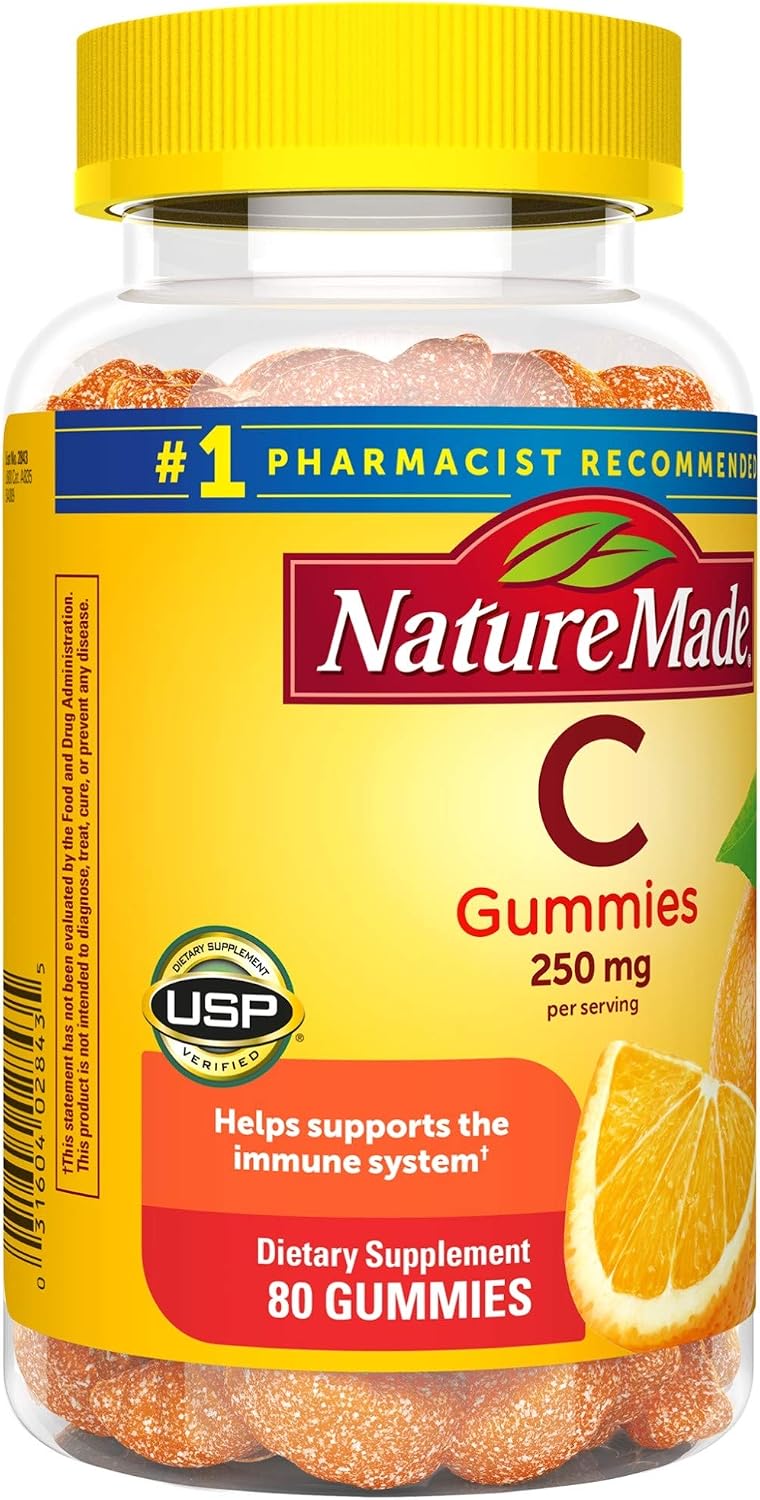 Nature Made Vitamin C 250 mg Gummies - 80 Tangerine Flavored Gummies