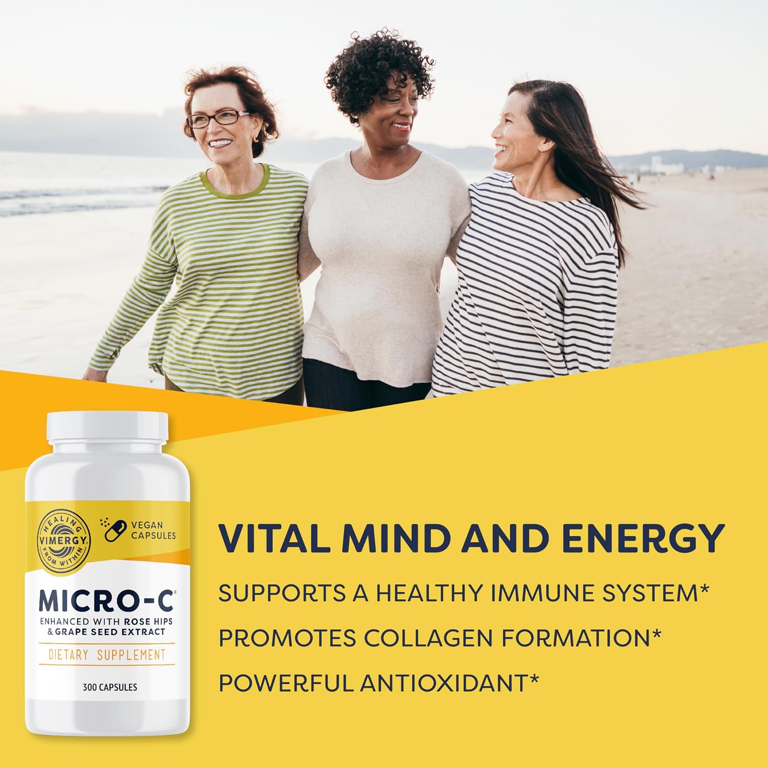 Vimergy Micro-C® Vitamina C Tamponada 500 mg, 300 Cápsulas