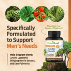 ForestLeaf Daily Vitamin Multivitamin for Men - Multivitamínico Diario para Hombres con Vitaminas y Minerales Esenciales | 60 Cápsulas Veganas