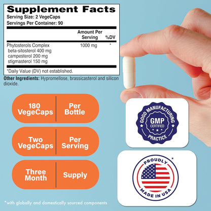 Health Thru Nutrition Ultra Strength Beta Sitosterol | 1000mg Fitoesteroles Complejo 400mg Beta | No Transgénico Vegano (180 – Image 2