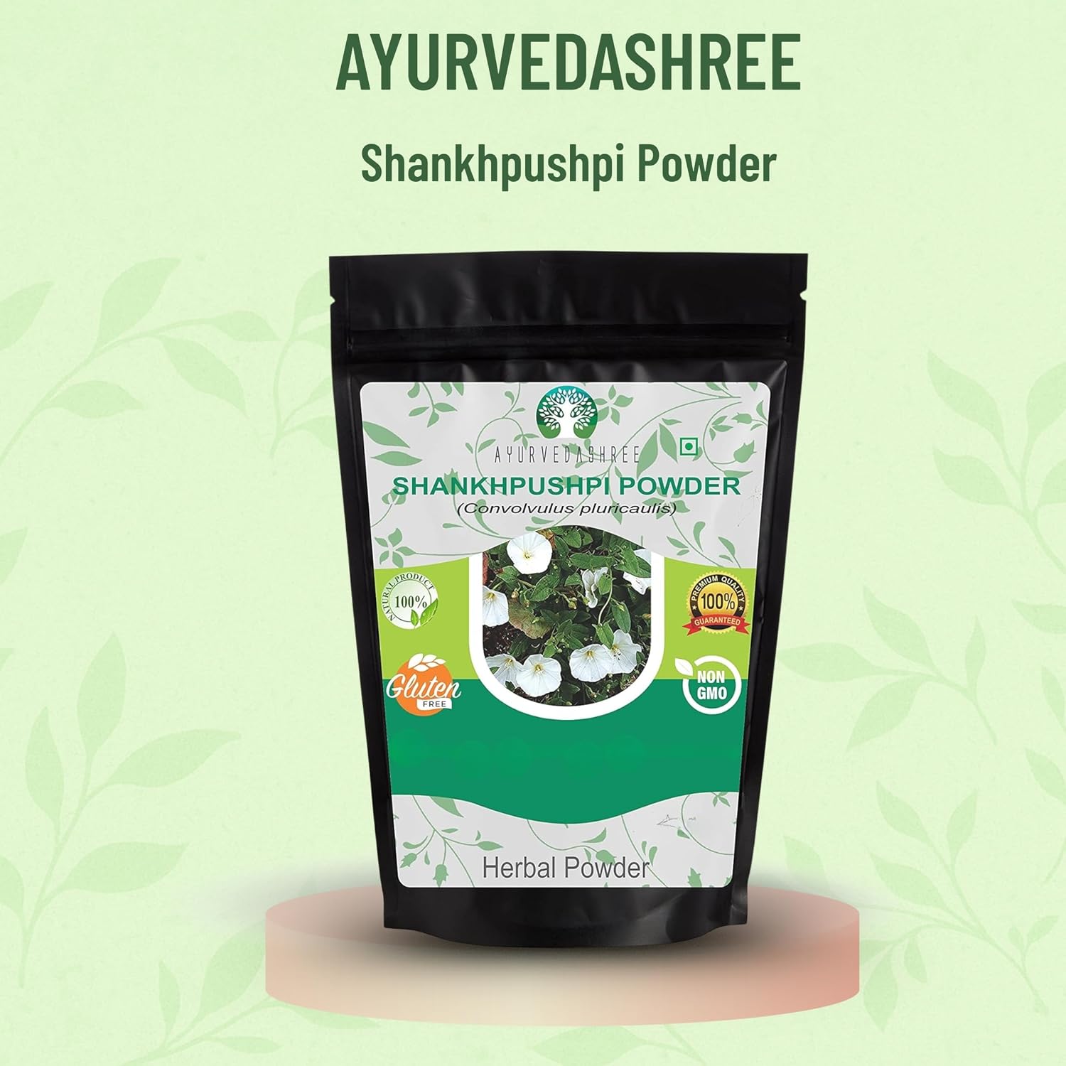 Ayurvedashree Shankhpushpi Powder 50g | Convolvulus Pluricaulis | Vegano | Sin Gluten