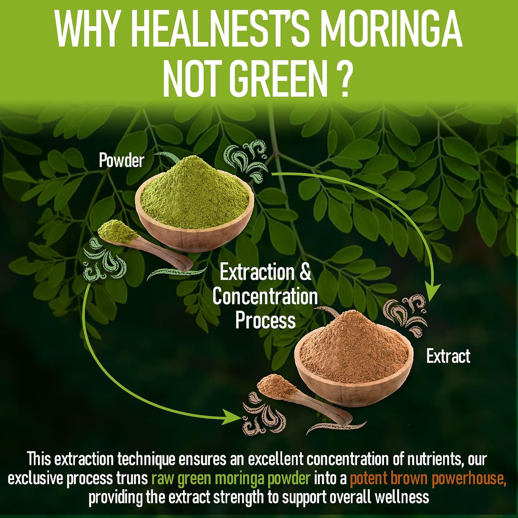 Extracto de Moringa 20:1 (20 000 mg) - Fórmula Potente - Suplemento Vegano con Vitaminas y Minerales - 120 Cápsulas - No Transgénico, Sin Gluten