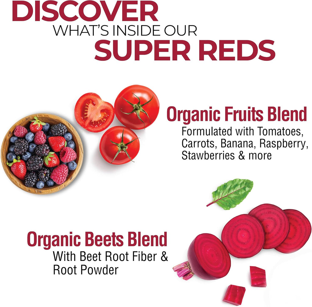 COUNTRY FARMS Super Reds - Superalimento en Polvo, 48 Frutas y Bayas, Antioxidantes, 20 Porciones, Sabor a Bayas Mixtas