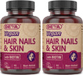 DEVA Suplemento Vegano para Cabello, Piel y Uñas con 500 mcg de Biotina, 90 Comprimidos (Paquete de 2)