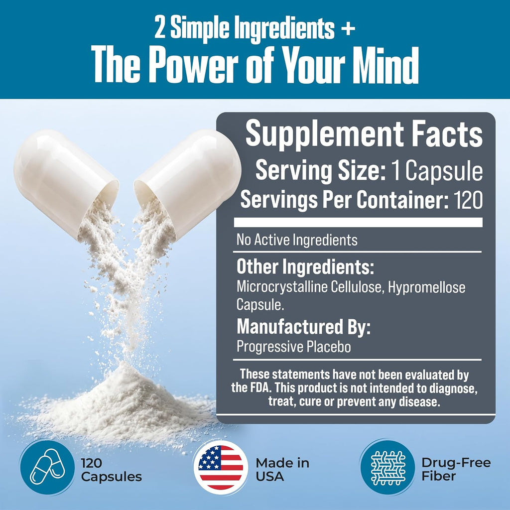 Magic Bullet Placebo Pills - Placebo Honesto para Adultos | 120 Cápsulas Veganas Inertes
