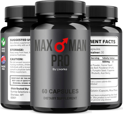 MaxMan Pro Cápsulas - Complemento Alimenticio 300 Cápsulas (Pack de 5)