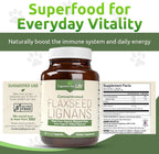 Lignans For Life Lignanos de Linaza - Suplemento Orgánico de Lignanos de Linaza para Perros y Personas, 15mg, 90 Cápsulas