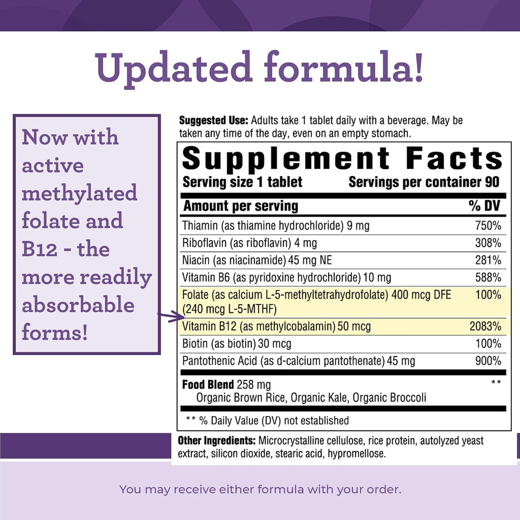 INNATE Response Formulas Complejo B - Complejo de vitamina B con B12, Vitamina B6, Metilfolato y Biotina - Apoya la producción de energía celular y el metabolismo - Vegano, Kosher, No-GMO - 90 Comprimidos