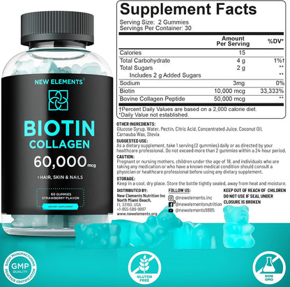 Biotina y Colágeno en Gominolas - 50.000mcg – La biotina contribuye al mantenimiento del cabello en condiciones – Image 3
