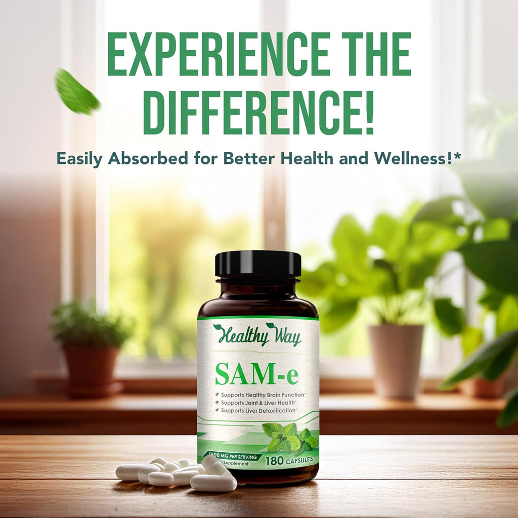 HealthyWayRx 1500mg SAM-e Suplemento de S-Adenosilmetionina - 60 Cápsulas