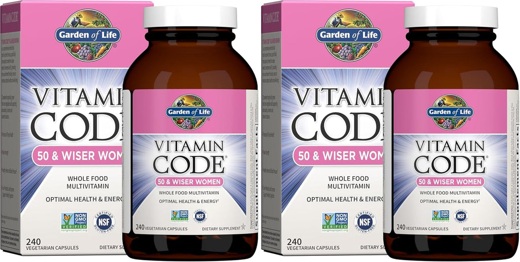 Garden of Life Vitamin Code 50 Wiser Women's Multi 120 Cápsulas Orgánico