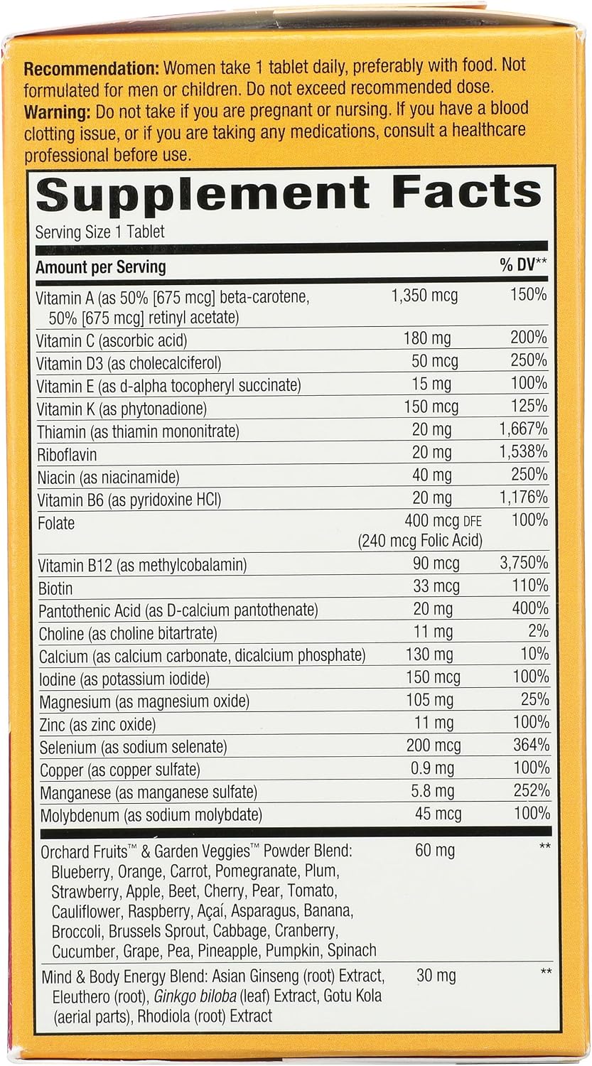 Nature's Way Multivitamínico Alive Once Daily Mujeres 50 Plus, 60 Comprimidos