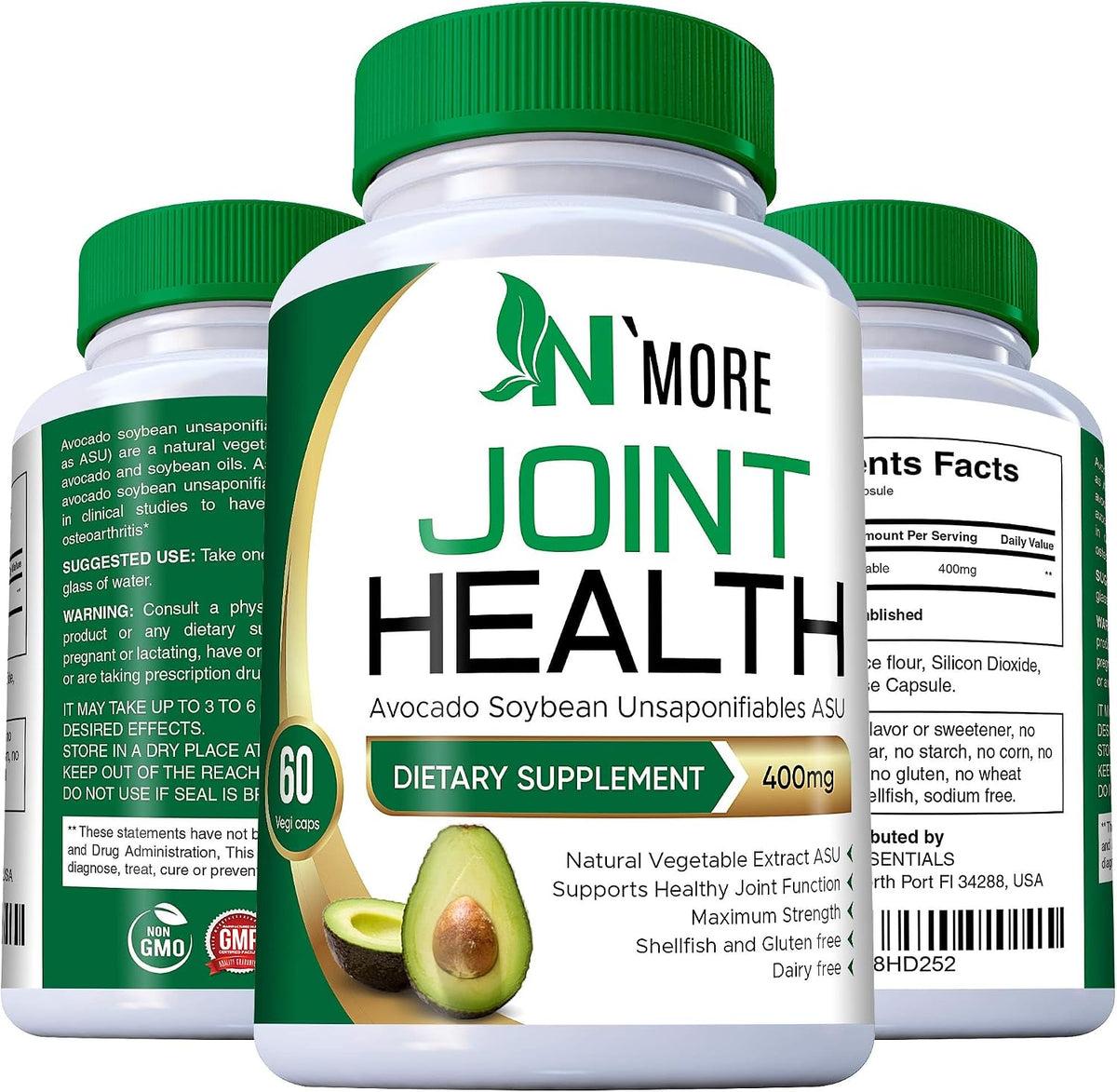 N'More ASU 400 mg - Insaponificables de Aguacate y Soja para Articulaciones - 60 Cápsulas – Image 2