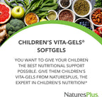 NaturesPlus Children’s Vita-Gels Multivitamínico infantil - 90 Cápsulas Blandas - Sabor Naranja Natural - Sin Gluten