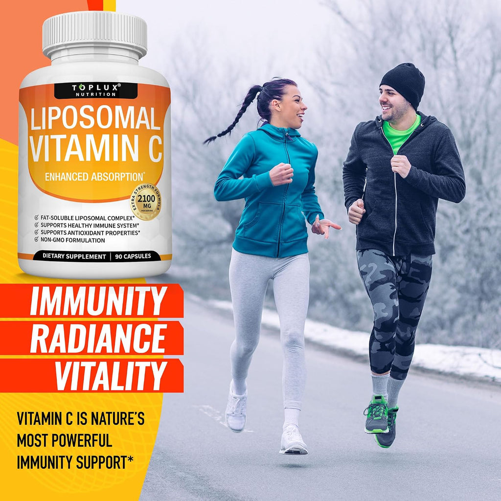 Vitamina C Liposomal 2100 mg - Alta Absorción - Fórmula Vegana - Toplux